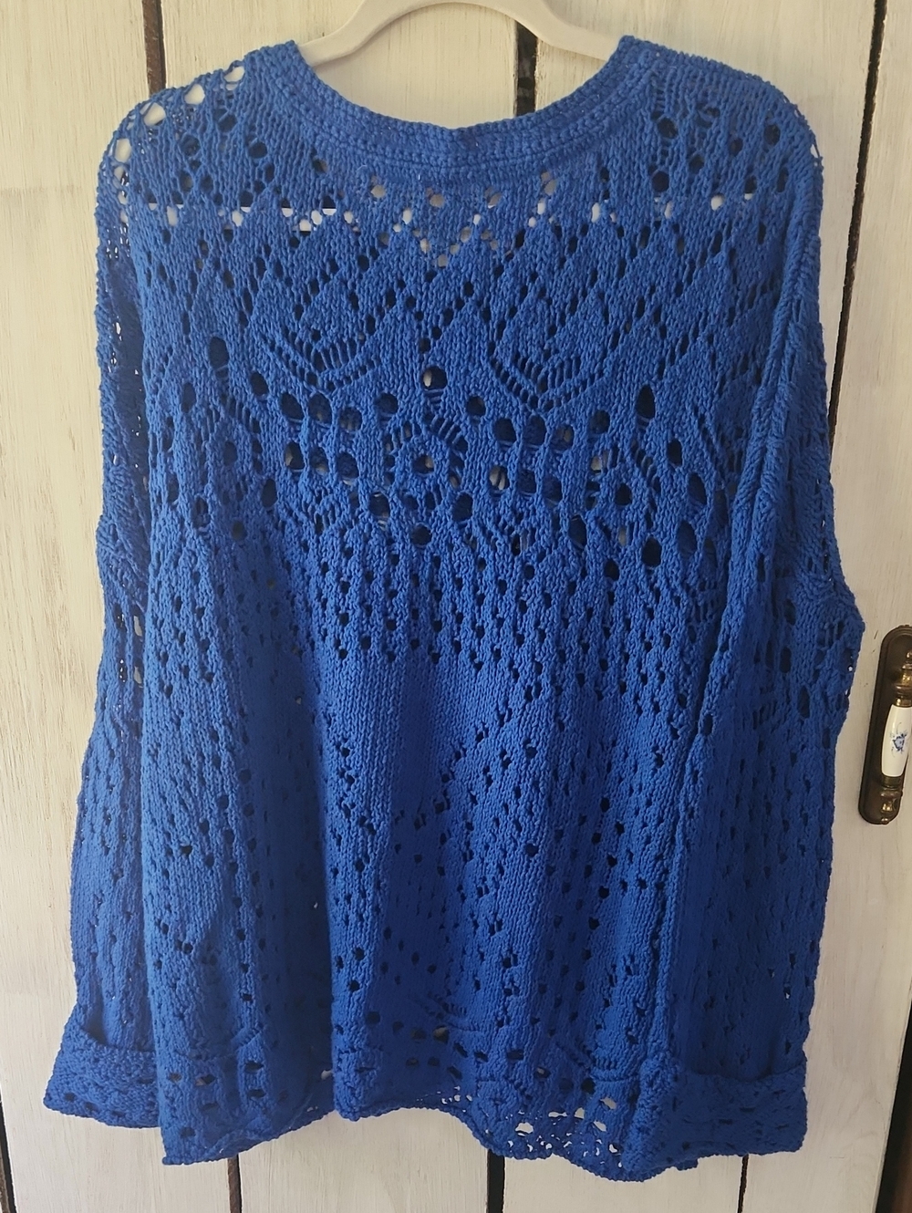 NWT Free People Traveling Lace Crochet Sweater Oversized Size Medium - Picture 6 of 6